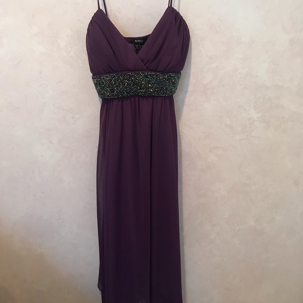 Purple beaded XOXO dress